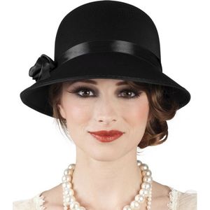 Vintage dames hoeden zwart - Verkleedhoofddeksels