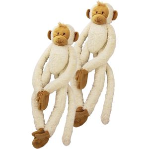 2x stuks happy Horse pluche witte slinger aap knuffel 23 cm - Apen speelgoed knuffels