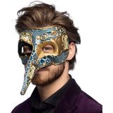 Blauw Venetiaans masker voor heren - Verkleedmaskers