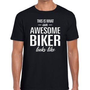 Awesome biker cadeau t-shirt zwart voor heren - Feestshirts