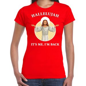 Hallelujah its me im back Kerst t-shirt / outfit rood voor dames - kerst t-shirts