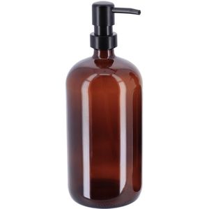 Tendance Zeeppompje/dispenser - amber - glas - 10 x 23 cm - 1000 ml - Zeeppompjes