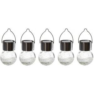 5x Tuin lamp bolletjes met LED licht 13 cm - Discolampen