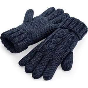 Gebreide melange handschoenen navy - Handschoenen - volwassenen
