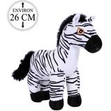 Knuffeldier Zebra Zaza - zachte pluche stof - wilde dieren knuffels - wit/zwart - 26 cm - Knuffeldier