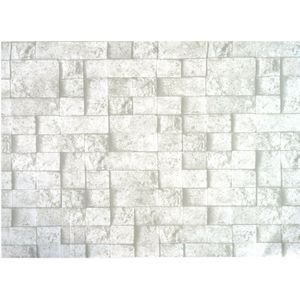 Decoratie plakfolie - beige/grijs steen patroon - 45 cm x 2 m - zelfklevend - Meubelfolie
