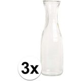3x Glazen karaf 1 liter