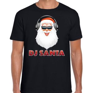 Zwart fout t-shirt DJ Santa voor heren - kerst t-shirts