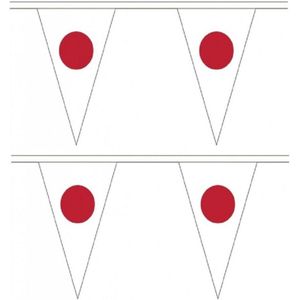 2x stuks japan landen punt vlaggetjes 5 meter - Feestslingers