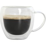 Items koffieglazen/theeglazen dubbelwandig - set 2x - cappuccino glazen - 250 ml
