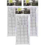 FX Tools Meubelviltjes/antislip beschermers - grijs - 216x - kunststof - 3 formaten mix van 20-28 mm - vloerbeschermers