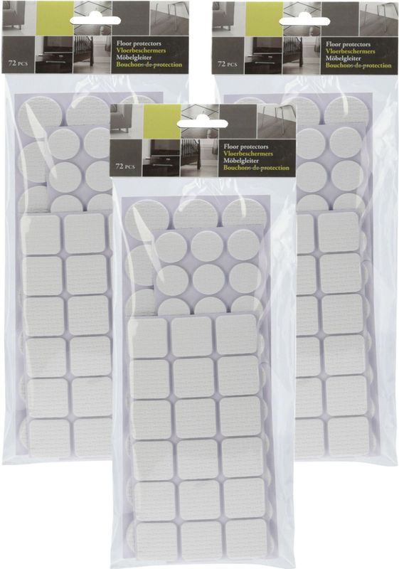 FX Tools Meubelviltjes/antislip beschermers - grijs - 216x - kunststof - 3 formaten mix van 20-28 mm - vloerbeschermers