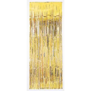 Folie deurgordijn goud metallic 243 x 91 cm - Feestdeurgordijnen