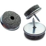 Viltglijders - 24x - bruin - vernikkeld metaal - 20 mm - schroefbevestiging - meubelbeschermers - Meubelviltjes