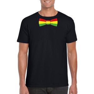 Zwart t-shirt met Limburgse vlag strik voor heren - Feestshirts