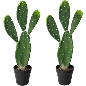 Set Of 2x Stuks Atmosphera Cactus Kunstplanten In Kunststof Pot 60 cm - Nepplanten