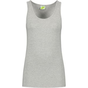 Sport singlet voor dames - lichtgrijs - mouwloos shirtje - katoen/elastaan - ademend - Tanktops