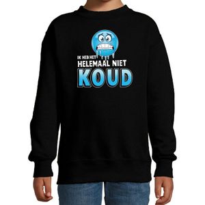 Funny emoticon sweater Helemaal niet KOUD zwart kids - Feesttruien