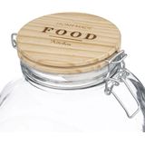 Weckpot/voorraadpot - 4x stuks - 2,2L - glas - houten deksel en beugelsluiting - luchtdichte afsluit - Voorraadpot