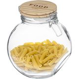 Weckpot/voorraadpot - 4x stuks - 2,2L - glas - houten deksel en beugelsluiting - luchtdichte afsluit - Voorraadpot