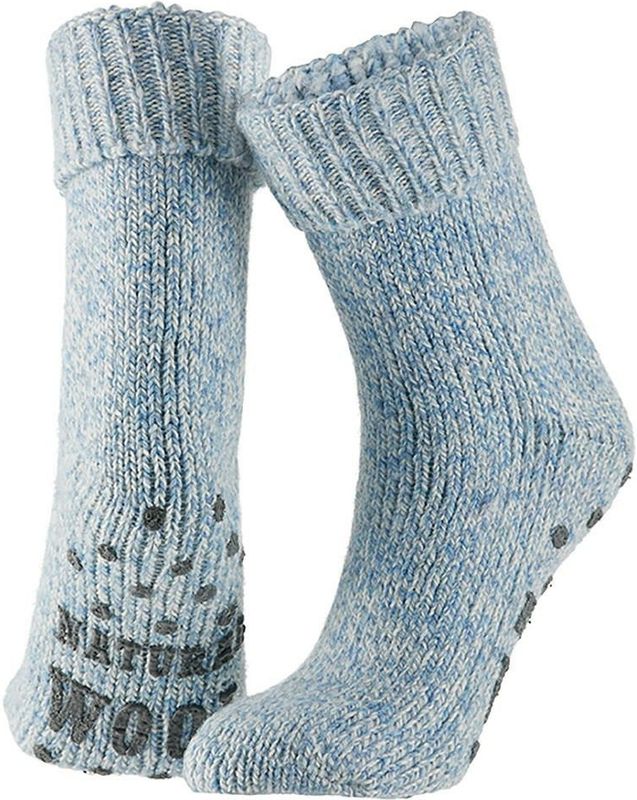 Apollo - Wollen Huissokken - Blauw - Dames - Antislip 39-42