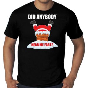 Grote maten fun Kerstshirt / outfit Did anybody hear my fart zwart voor heren - kerst t-shirts