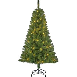 Tweedekans kunst kerstboom - 120 cm - met verlichting warm wit - Kunstkerstboom