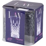 LAV longdrink/water/drinkglazen Odin - gedecoreerd glas - 8x stuks - 350 ml