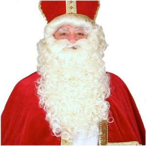 Luxe Sinterklaas pruik en baard  - Verkleedpruiken