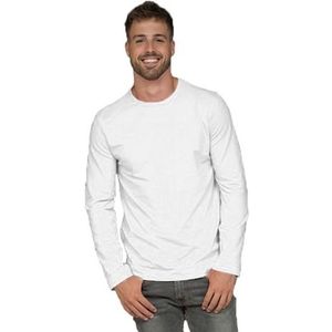 Longsleeves basic shirts wit voor mannen - T-shirts