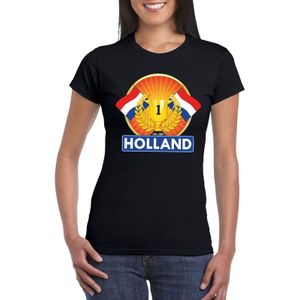 Zwart Holland supporter kampioen shirt dames - Feestshirts