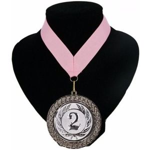 Medaille nr. 2 halslint roze - Fopartikelen