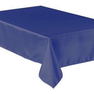 Donkerblauw tafelkleed/tafellaken 138 x 220 cm van papier met plastic laagje - Feesttafelkleden