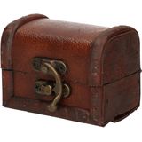 Houten opbergkistje bruin 8 cm - Opbergkisten