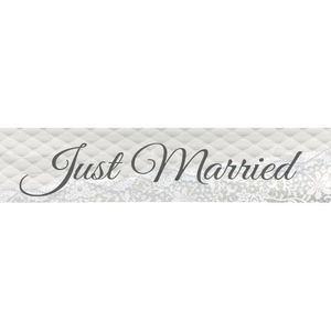 Just Married bruiloft versiering banner 360 cm - Feestdecoratievoorwerp