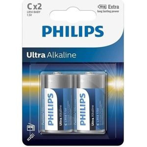 Phillips batterijen LR14 - Alkaline - 1,5 volt - set van 2x stuks - Batterijen