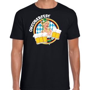 Oktoberfest verkleed t-shirt voor heren - Duitsland/Duits bierfeest kostuum/kleding - zwart - Feestshirts