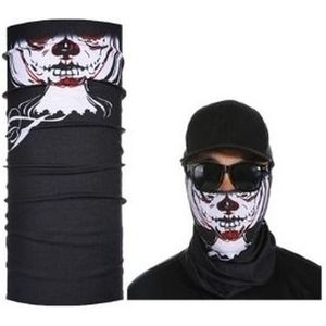 Zwart biker masker skeletprint voor volwassennen - Bandana's