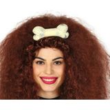 Verkleed haardecoratie bot op clip - holbewoner thema party - Carnaval haar accessoires - Verkleedhoofddeksels
