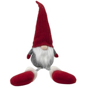 Pluche gnome/dwerg decoratie pop/knuffel met lange benen 57 cm - Kerstman pop