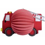 Mooie Lampion Brandweerwagen print met lampionstokje setje - Feestlampionnen