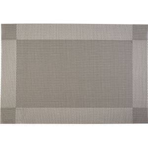 Cosy & Trendy Placemats rechthoekig - grijs geweven met rand - 30 x 45 cm