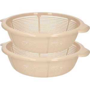 PlasticForte set van 2x stuks kunststof keuken vergieten van 31 x 9.5 cm in de kleur taupe -ã¯â¿â½keuken accessoires