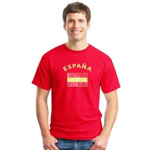 Rood heren shirtje met Spaanse vlag - Feestshirts