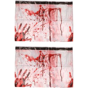 2x stuks bloederig horror tafelkleed decoratie 270 x 136 cm - Feesttafelkleden