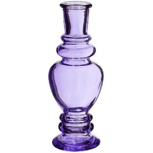 Bloemenvaas Venice - voor kleine stelen/boeketten - gekleurd glas - helder paars - D5,7 x H15 cm - Vazen