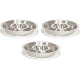 3x RVS asbakken rond 16 cm - Asbakken