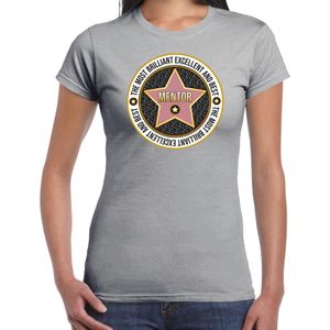 Cadeau t-shirt voor dames - mentor - grijs - bedankje - verjaardag - Feestshirts
