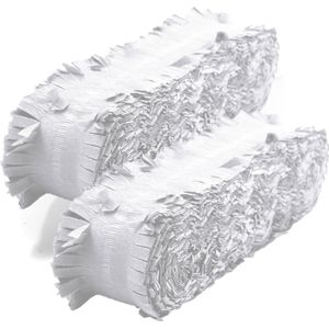 Set van 2x stuks feest/verjaardag versiering slingers wit 24 meter crepe papier - Feestslingers