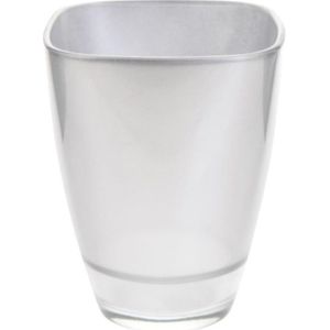 Zilveren vierkante vaas 17 cm - glas - vazen